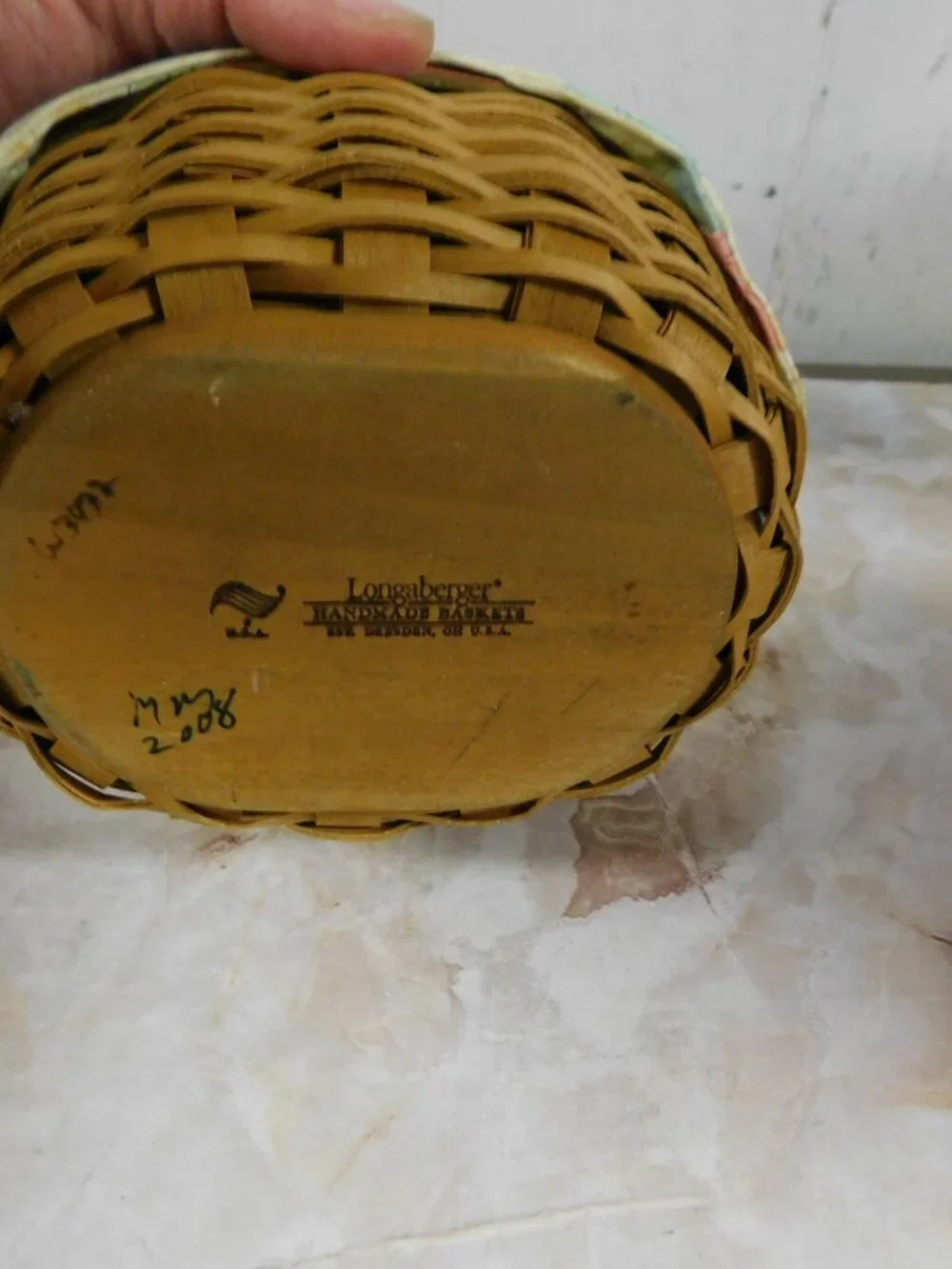 Longaberger 2008 Mother's Day Basket Combo Protector Liner & Lid